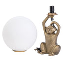 17" H Gold Finish Monkey Table Lamp with Glass Globe Shade
