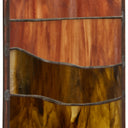 36" H Oversized Geometric Amber/Brown Stained Glass Window Panel