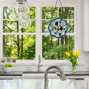 12" H Ladybugs Round Stained Glass Window Panel