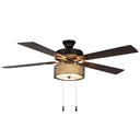 52"W Bronzed Wave 5-Blade LED Ceiling Fan