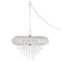 14.25"H Clear and Chrome Tiered Crystal Glass Plug-in and Hardwire Hanging Chandelier