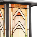 River of Goods Terracotta Stained Glass and Oil Rubbed Bronze 1-Light Outdoor Lantern Wall Sconce