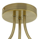 11.5"H Gold-Colored Metal Ceiling Light with Rattan Shades