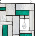 11.5"H Molly Turquoise Suncatcher Stained Glass Window Panel