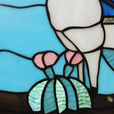 12.5”H Liam the Blue Desert Llama Stained Glass Window Panel