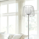 62.75"H Lucai Caged Globe Shade Floor Lamp Silver or Gold