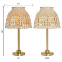 20"H Shayne Natural & Gold Bamboo Shade Table Lamp