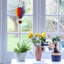 11"H Otis Red Hot Air Balloon Stained Glass Window Panel