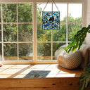 12" W Love Birds Mosaic Stained Glass Window Panel