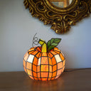 9"H Patch the Pumpkin Stained Glass Accent Lamp