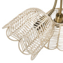 11.5"H Gold-Colored Metal Ceiling Light with Rattan Shades