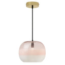 9.8" W Danielle Glam Pink/White Ombre Glass Globe Shade Pendant Light