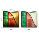 4.75" W Abstract Wave Design Stained Glass Candle Holder. Dimensions