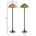 62" H Juliet Multicolored Stained Glass Bowl Shade Candlestick Floor Lamp
