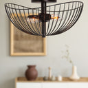 7.125" H Brigitte Black Painted Metal Bowl Shade Ceiling Light