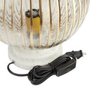 12.25" H Clear & Gold Urn-Shaped Glass Accent Lamp with Marble Base