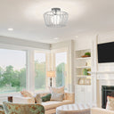 13"W Lucai Caged Globe Shade Ceiling Light Silver or Gold