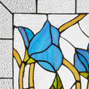 24" W Blue Floral Vine Tiffany-Style Stained Glass Window Panel
