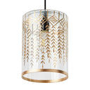 7.5" W Fiona Glam Gold and Clear Glass Drum Shade Pendant