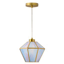 10" W Bouvier Metal and Stained Glass Pendant Light