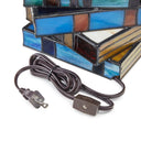 5.75" H Multi-Colored Book Stack Stained Glass Accent Lamp