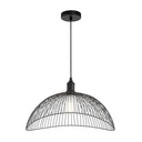 19.75" 1-Light Brigitte Pendant Light Black. Lit