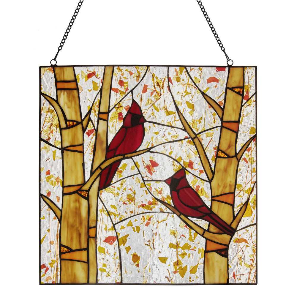 River of Goods Cardinals Stained Glass Window Panel