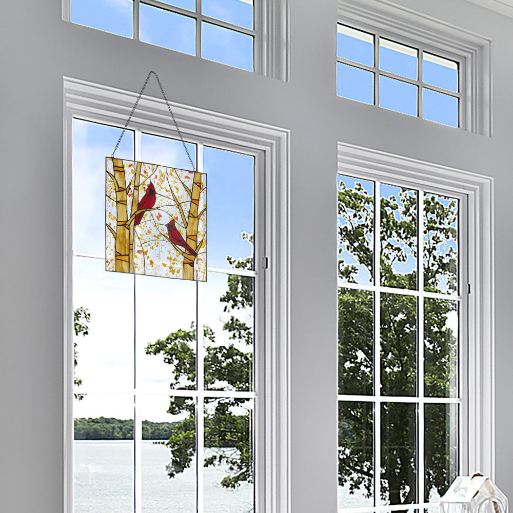 River of Goods Cardinals Stained Glass Window Panel - Thumbnail 4