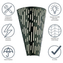Noah River of Goods Black Matte Metal Cone-Shaped Outdoor Wall Sconce