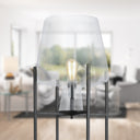 Leticia River of Goods Black Metal and Clear Glass Bowl 61-Inch Floor Lamp
