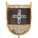 25.75"H Brushed Gold Iron Wall Sconce with Hemp Rope Shade