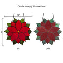 12"H Mary Holiday Poinsettia Stained Glass Window Panel