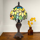 12"H Stained Glass Sunflower Blossoms Accent Table Lamp