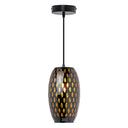 6" W Austin Glam Black and Amber Glass Globe Shade Pendant Light