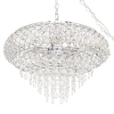 14.25"H Clear and Chrome Tiered Crystal Glass Plug-in and Hardwire Hanging Chandelier