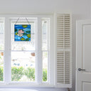 12" H Lotus Pond Stained Glass Window Panel