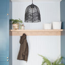 10" 1-Light Zola Pendant Light Rattan Black