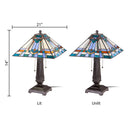 21" H Clarion Tiffany-Style Stained Glass Empire Shade Candlestick Base Table Lamp
