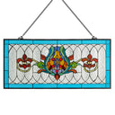 30"L Fleur De Lis Stained Glass Pub Window Panel