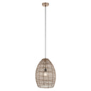 Alessia River of Goods Brass Metal Cone-Shaped Woven Pendant Lamp