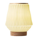 7.75" H Emily Yellow and Gold Trapezoid Shade Block Base Accent Lamp