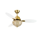 42" W LED Indoor Gold and White Mosaic Glass Ceiling Fan with Remote Control