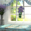 10"H Forget Me Not Flowers Stained Glass Window Panel