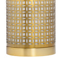 11"H Xander Gold Round Shade Hurricane Lamp