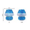 8.75" H Bianca Blue and White Mosaic Mushroom Accent Lamp