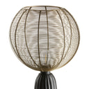 18.5" H Woven Brass Tone Wire Globe Shade Pillar Table Lamp