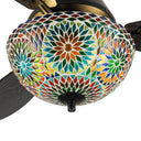 42" W Pierre LED Indoor Multicolored Mosaic Glass Ceiling Fan with Remote Control