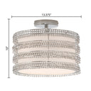 13.375"W Quentin Silver Drum Shade w/ Charms Ceiling Light