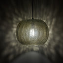 9.75" W Linda Glam Style Black and Subtle Green Luster Hand Blown Glass Shade Hanging Pendant Light