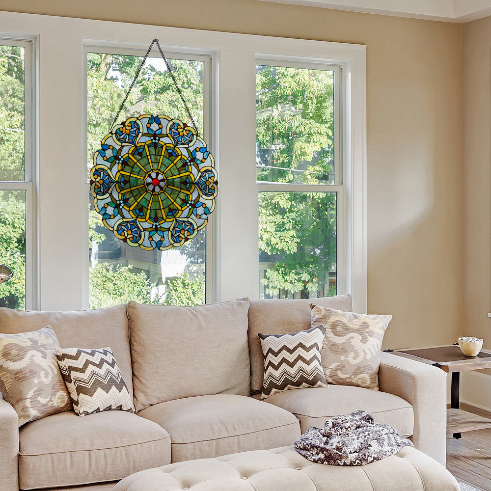River of Goods Stained Glass Webbed Heart Window Panel - Thumbnail 5